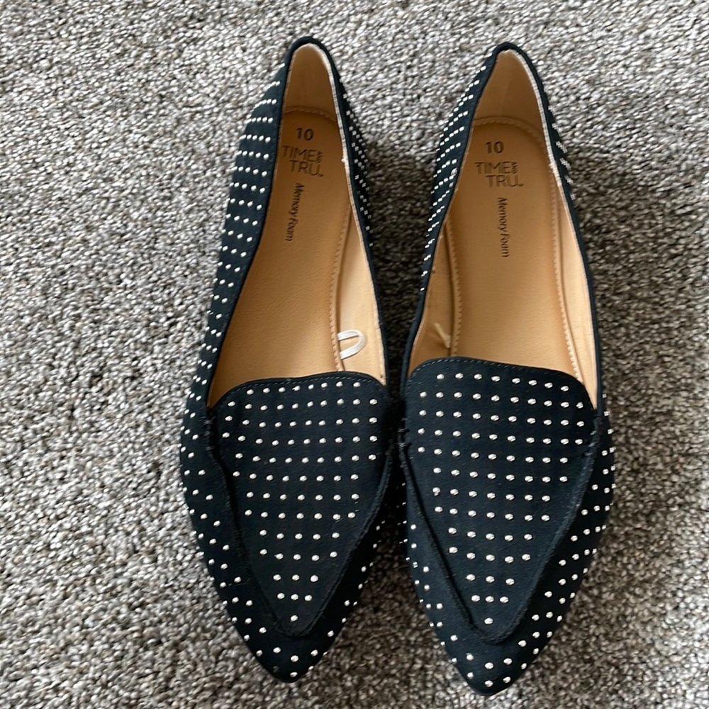 Time And Tru Memory Foam Slip On Loafers Beaded W… - image 1